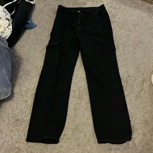 Black cargo jeans